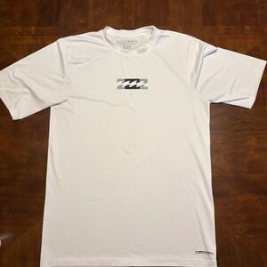 Billabong Submersibles Rash Guard Mens Large White UV Protection Short Sleeve